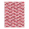 Modern abstract geometric tufted rug with pink and coral rectangular patterns, 6x9 feet