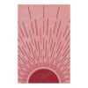 Custom tufted wool rug with abstract pink ombré sunrise design, 6'x9'