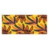 African-inspired wool rug, 120x300cm, vibrant yellow with orange and navy floral pattern