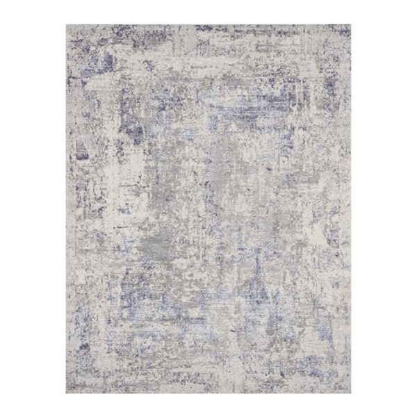 Ethereal mist custom tufted rug, 6x9 feet, lavender and gray New Zealand wool