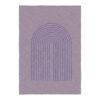 Custom tufted wool rug with purple arch design on lavender background, 7'x10'