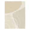 Contemporary minimalist wool rug, 160x240cm, beige and cream curved lines design