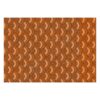 Rectangular wool rug with orange fish scale geometric pattern, 160x240cm