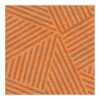 Square wool rug with orange intersecting striped geometric pattern, 240x240cm