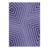 Rectangular wool rug with minimalist purple curved gradient pattern, 200x290cm