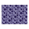 Custom tufted wool rug with tennis ball pattern in shades of purple, size 9x12 feet