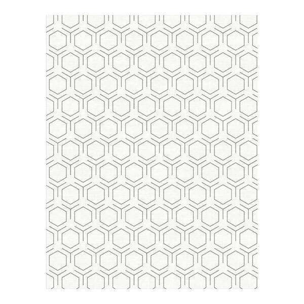 Modem minimalist tufted rug with white hexagonal honeycomb pattern, 9x12 feet