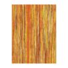 Custom tufted 9'x12' rectangular rug with vertical stripes in shades of amber, gold, and fawn yellow, made from New Zealand wool