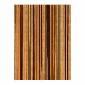 Custom tufted wool rug with vertical autumn-colored stripes, 9x12 ft