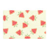 Custom tufted cream rug with coral and pink flowers, green leaves pattern, 6'x9'