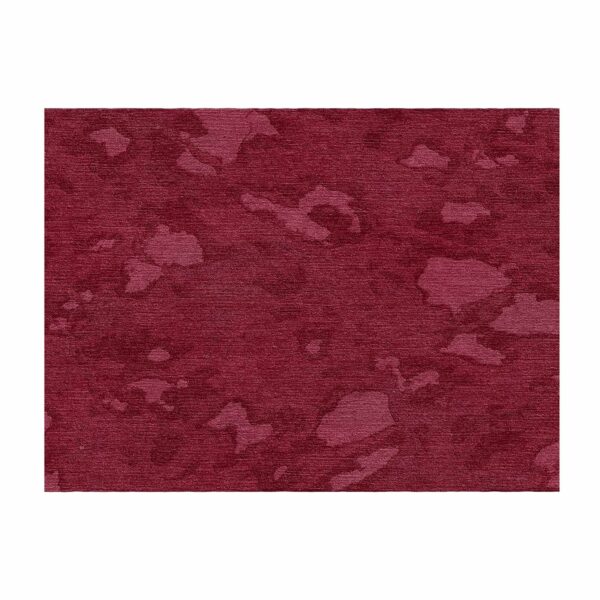 Burgundy wool rug with marbled pattern in varied tones, custom tufted, 9 by 12 feet