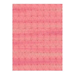 Custom tufted pink New Zealand wool rug with textured triangular pattern, 9x12 feet