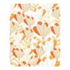 Custom tufted wool rug with hand-drawn floral pattern in orange and cream on white background, 8'x10'