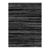 Custom tufted wool rug with black and gray horizontal striped pattern, size 9'x12'