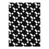 8'x10' tufted wool rug with black background and white diagonal diamond pattern