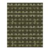 12'x15' tufted wool rug with forest-inspired triangle pattern in shades of green