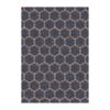 Custom tufted wool rug with hexagonal pattern in navy and beige, size 7'x10'