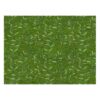 Luxury green wool area rug featuring delicate leaf stems and berry pattern in tonal forest green shades