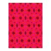 Custom tufted wool rug with kaleidoscopic geometric pattern in rose red, hot pink, and maroon, 9'x12'