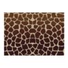 Custom tufted wool area rug with chocolate brown and ivory giraffe print pattern, 5 feet by 7 feet