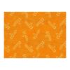 Hand-tufted wool area rug in marigold orange with tonal leaf sprig pattern, 9x12 feet