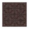 Dark brown square wool rug with intricate floral pattern, custom tufted, 8 by 8 feet