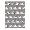 9'x12' tufted wool rug with geometric triangle pattern in gray, white, and black