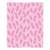 Modern pink wool tufted rug with raspberry leaf pattern, minimalist botanical design, 8x10 rectangle