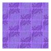 Modern purple square wool tufted rug with geometric floral tile pattern, monochromatic design, 6x6 square