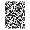 Custom tufted wool rug with geometric abstract pattern in black and white, 10x14 feet rectangle