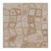 Beige irregular geometric mosaic pattern custom tufted wool rug, 6'x6', featuring warm neutral tones and intricate designs