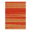 Warm custom tufted rug with horizontal stripes in vibrant orange and tan, 9x12 feet