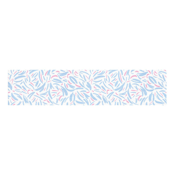 Custom tufted pastel abstract runner rug in soft blue and pink, 2'x9'