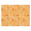 Orange and cream summer meadow pattern wool tufted rug with flowing floral design, 9x12 rectangle