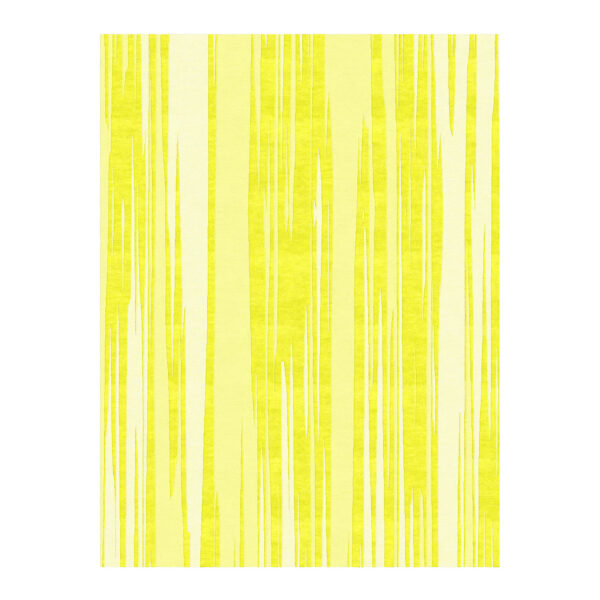 Custom tufted wool rug with yellow organic vertical stripe pattern, 9x12 ft