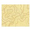 Custom hand-tufted wool area rug featuring topographic map pattern with rust brown contour lines on cream background, 8x10 feet