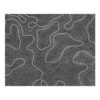 Hand-tufted wool rug featuring carved topographic contour pattern in charcoal grey with white lines, size 8x10 feet