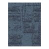 Custom tufted rug with abstract watercolor pattern in dusty blue tones, size 9'x12'