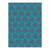 Custom tufted rug with floral geometric pattern in teal, purple, and orange, size 9'x12'