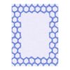 Custom tufted rug with light blue lace-inspired border pattern on white background, size 9'x12'