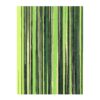 Custom tufted wool rug with vertical multi-green stripes ranging from lime to forest green, 9x12 ft