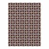 Hand-tufted wool rug with umber brown background and cream lattice pattern, size 9'x12'