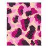 Modern abstract animal print area rug in pink ombre featuring organic shapes in fuchsia, blush, and charcoal on cream background, 8x10 feet