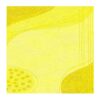 Square hand-tufted wool rug with minimalist curved design and dotted details in varying yellow tones, 8x8 feet