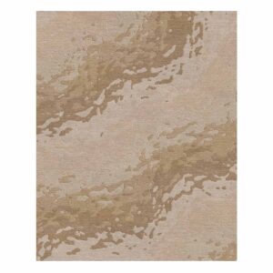 Beige and cream hand-tufted wool area rug with organic sandstone-inspired abstract patterns and carved textures, size 8x10 feet