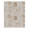 Light gray hand-tufted wool area rug with floating geometric patterns in beige and cream featuring mid-century starburst accents, size 8x10 feet