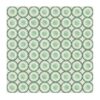 Modern geometric wool rug featuring mint green concentric circles pattern on ivory background hand tufted in 8x8 feet square size