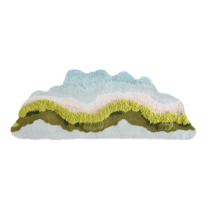 Custom Blue Moss Rugs Organic Shape