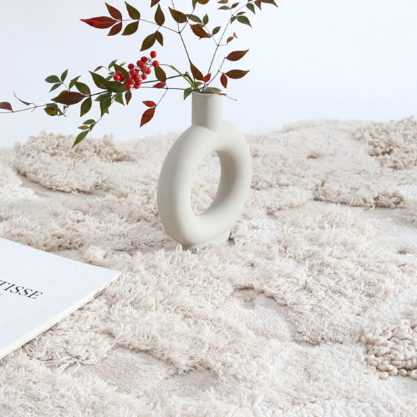 Custom White Moss Rugs, Organic Shape - Image 4