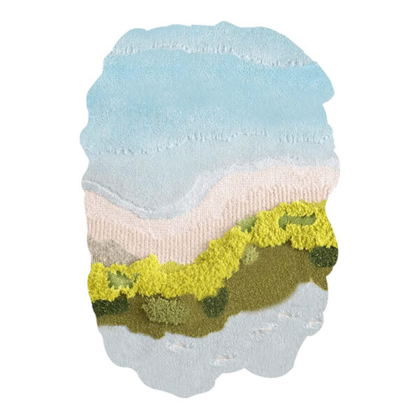 Custom Oval Moss Rugs Blue